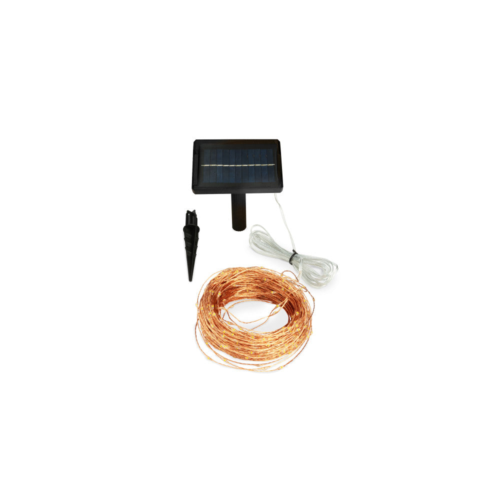 Guirlande solaire 1000 LED blanc chaud