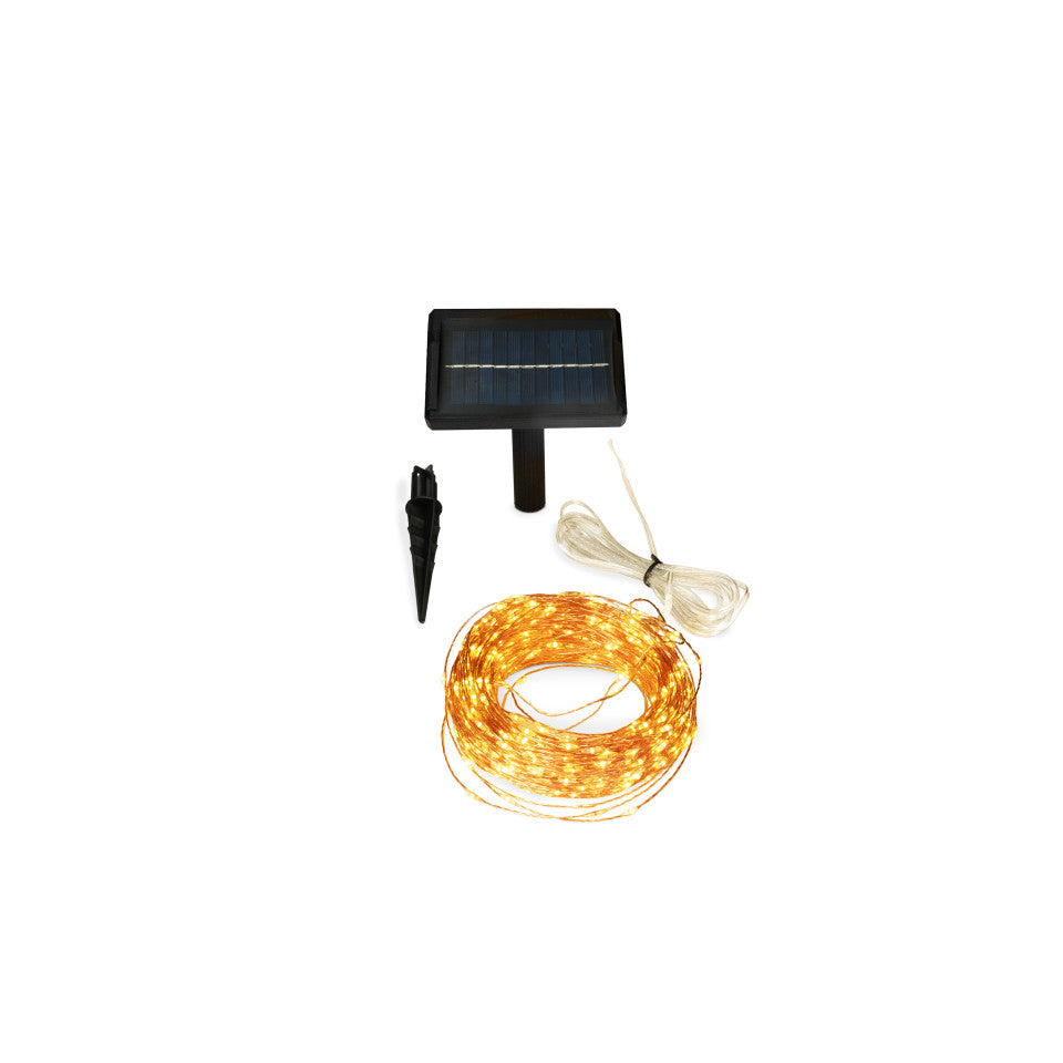 Guirlande solaire 1000 LED blanc chaud