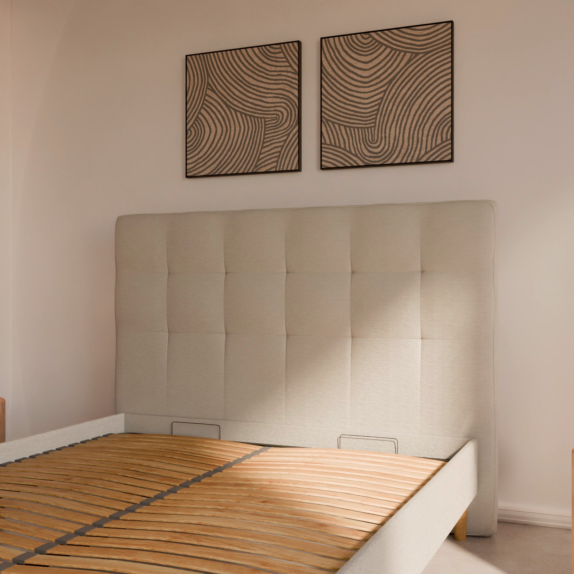 Ensemble lit + tête de lit - Blanc - Collection Léa