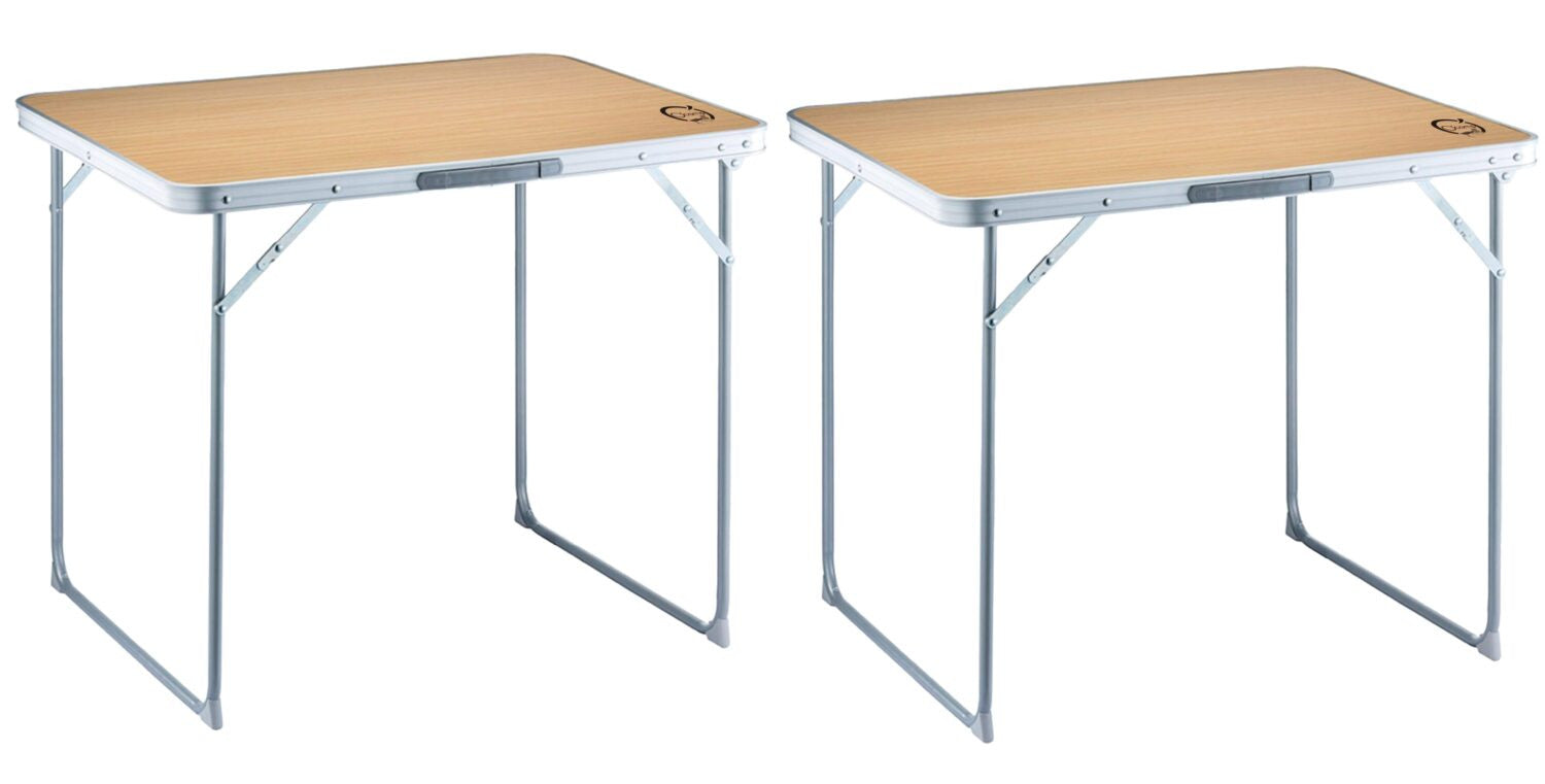 Lot de 2 tables de camping pliables 4 places - 80 x 60 x 70 cm