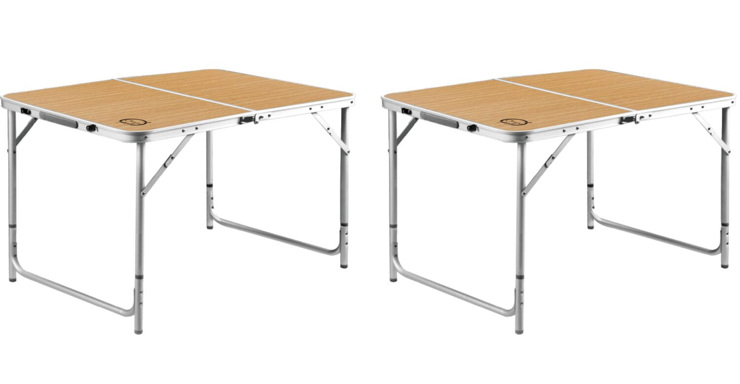 Lot de 2 tables de camping pliables 6 places - 120 x 60 x 70 cm