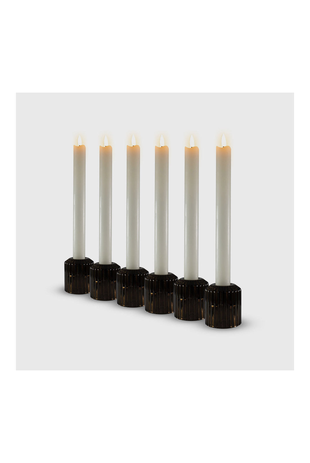 Lot de 6 bougies LED coniques - Blanc cassé