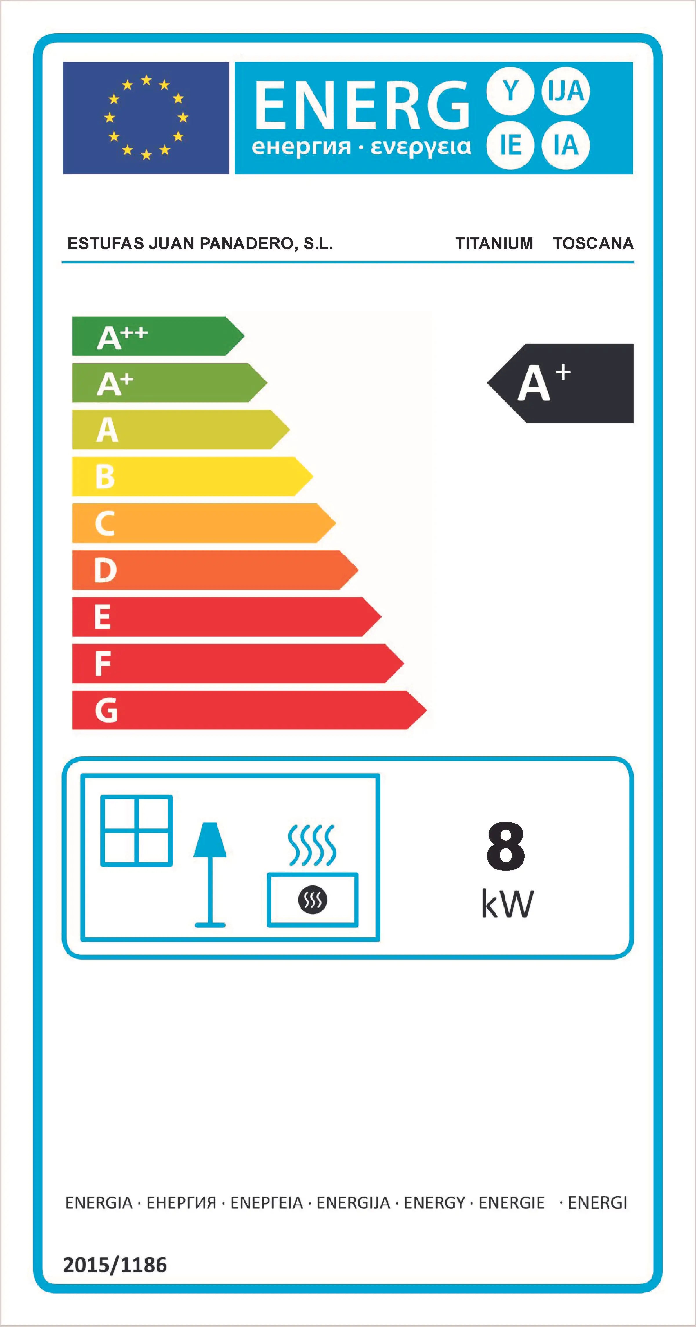 Poêle à bois Toscane - 8 kW - 290 m3 - A+
