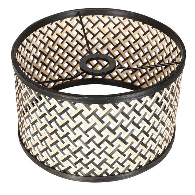 Lampe de table avec abat-jour en bambou naturel noir - Lyons