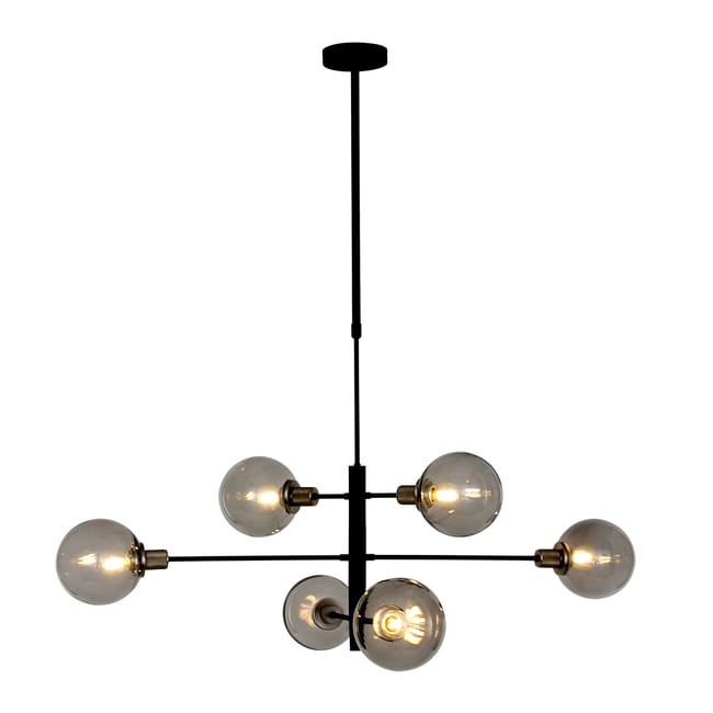 Lampe suspension noire - 6 lumières - Constellation