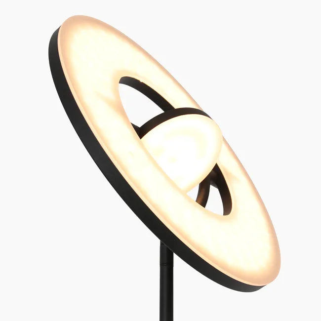 Lampadaire noir avec bras de lecture réglable - Soleil