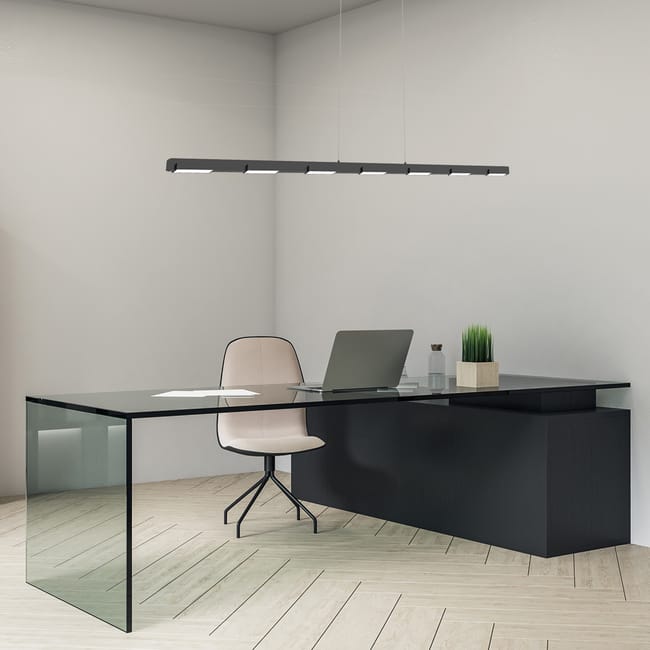 Lampe design suspension noire - 11 lumières - Bloc