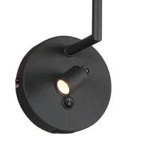 Lampe applique murale acier & noire - Noor