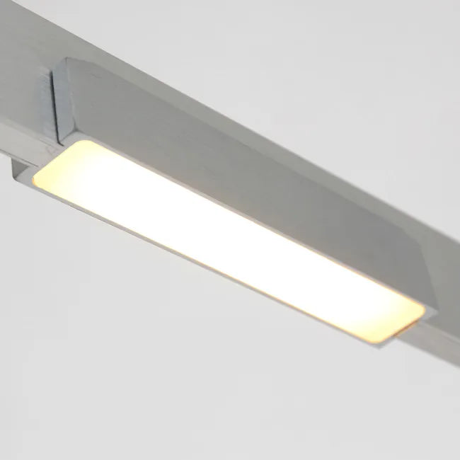 Lampe design suspension en acier brossé - 7 lumières- Bloc