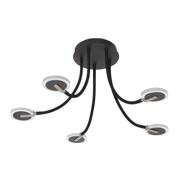 Plafonnier noir & blanc - LED - 5 lumières - Turound