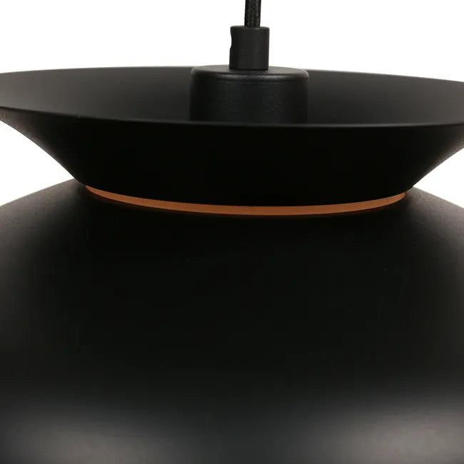 Lampe suspension noire & métal - Skandina