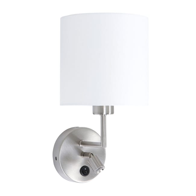 Lampe applique murale acier & blanche - Noor