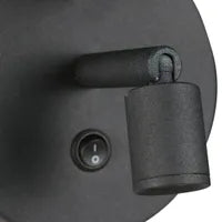 Lampe applique murale acier & noire - Noor
