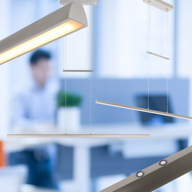 Lampe suspension en acier brossé - 1 lumière - Profilo