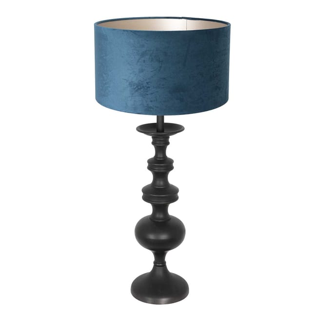 Lampe de table avec abat-jour en velours bleu - Lyons