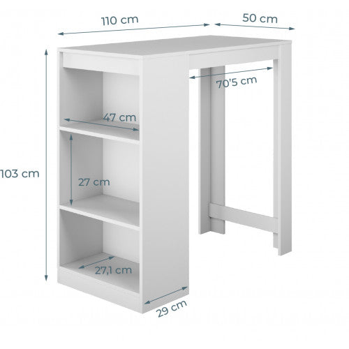 Table haute blanche - 103 X 110 cm - Kala