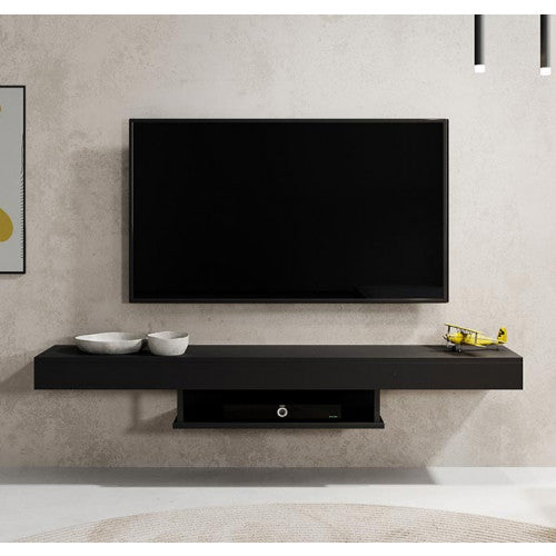 Meuble TV noir - 150 X 22 cm - Anabel