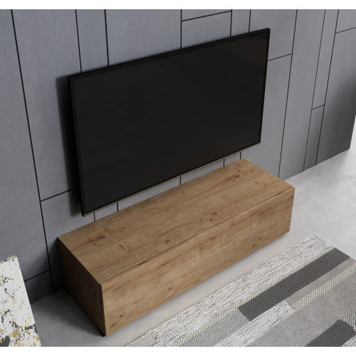 Meuble TV chêne clair avec pieds 2 cm - 120 X 30 cm - Amara M1