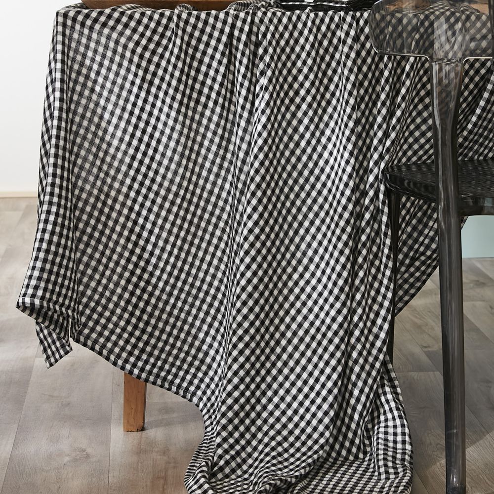 Nappe rectangle 150x250 cm Gaze de Coton Quadri truffe