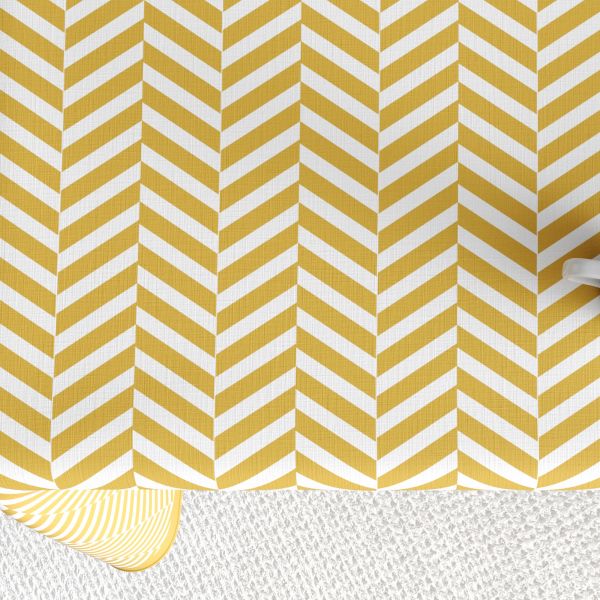 Nappe rectangulaire anti tache 140x200 cm Coton Chevron Or
