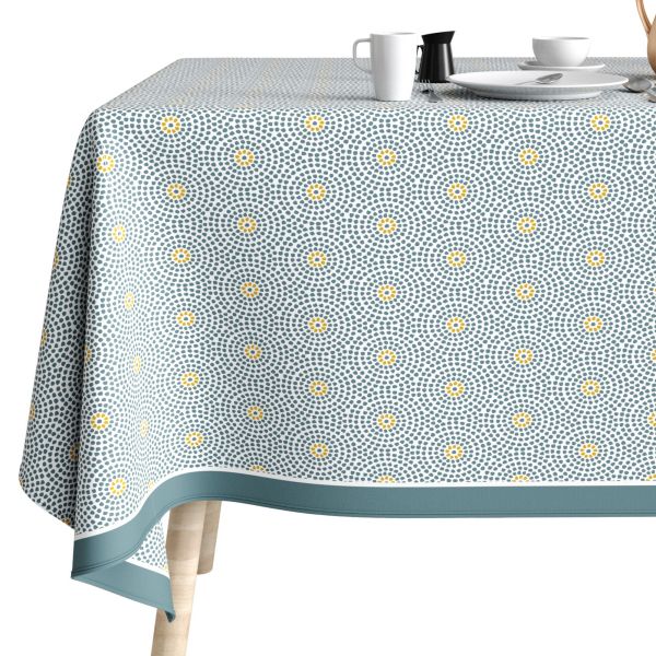 Nappe rectangulaire anti tache 140x250 cm Coton Patio Eau