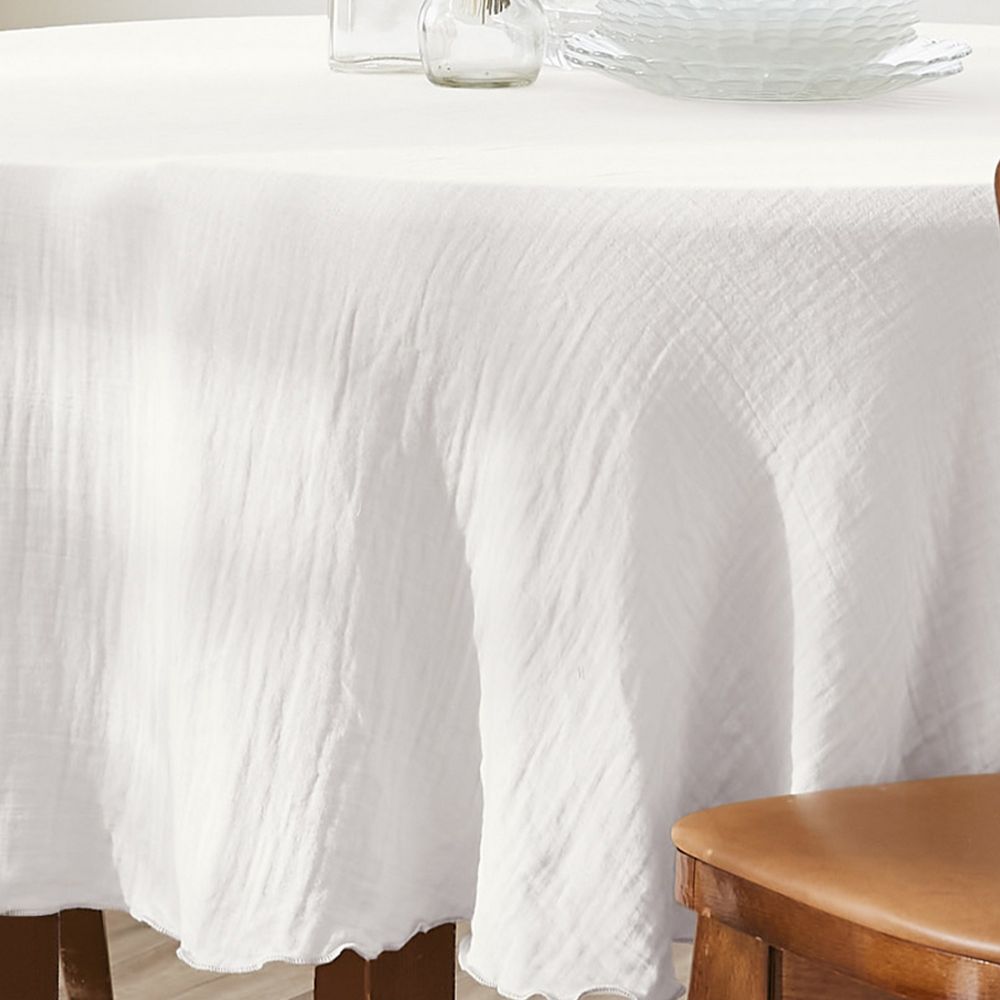 Nappe ronde - 180x180 cm - Gaze de Coton - Chantilly