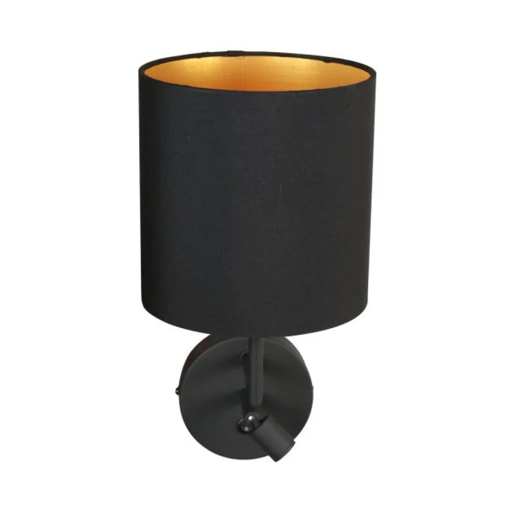 Lampe applique murale acier & noire - Noor