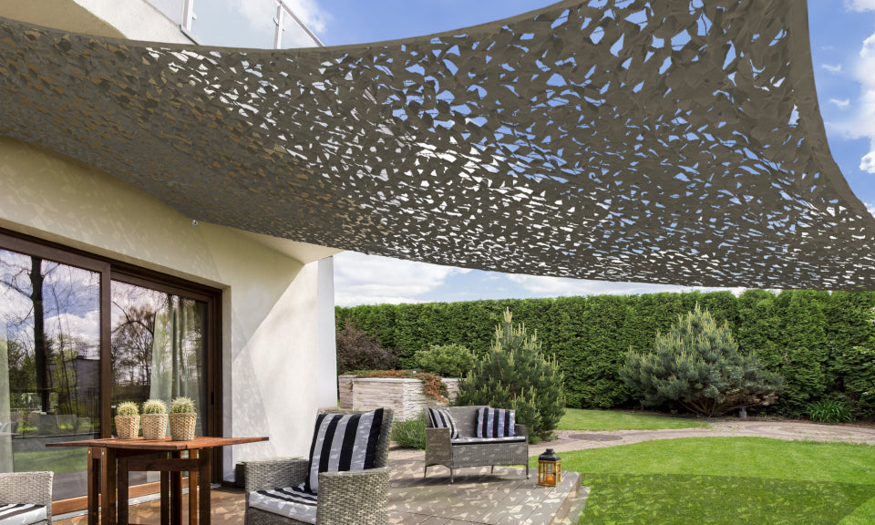 Ombrière rectangulaire taupe 3x4m