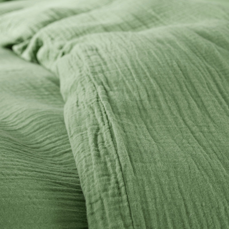 Pack 3 Pièces Housse de couette Gaze de Coton 140 x 200 cm - Dh 90 Olive