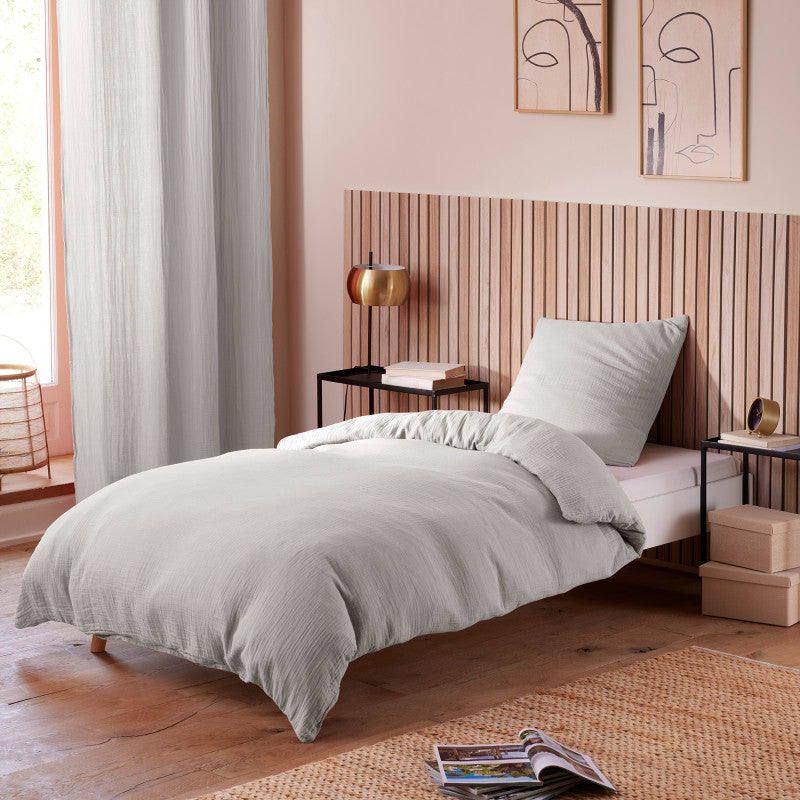 Pack 3 pièces Parure de Draps - Dh 90 Gaze de Coton Perle