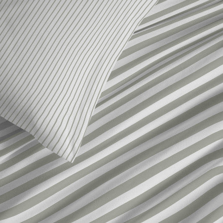 Pack Complet Housse de couette Imprimé 140 x 200 cm - Drap housse 90 x 190 cm - 100% coton / 57 fils/cm² - PALERME EUCALYPTUS