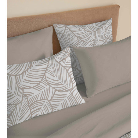 Pack Complet Housse de couette Imprimé 220 x 240 cm - Drap housse 140 x 190 cm - 100% coton / 57 fils/cm²- FIRA NATUREL