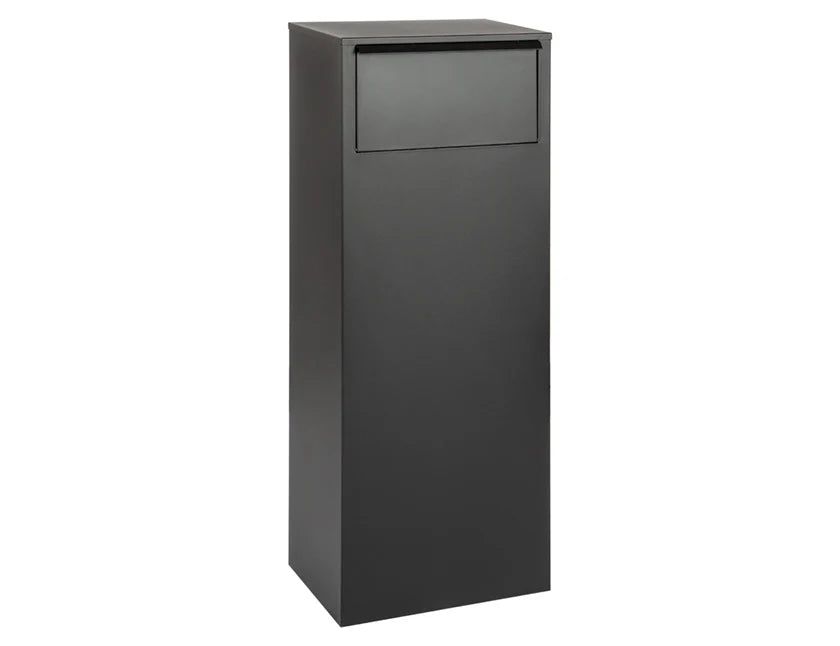 Boîte aux lettres pour colis debout Dortmund noire mat - Serrure cylindrique avec 2 clés