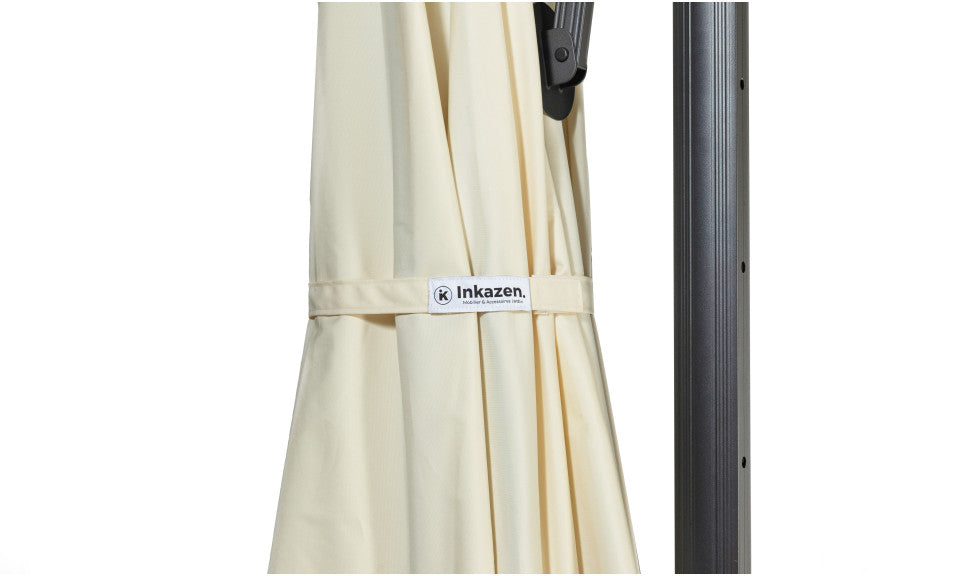 Parasol 360° rectangle créme 4x3m avec housse