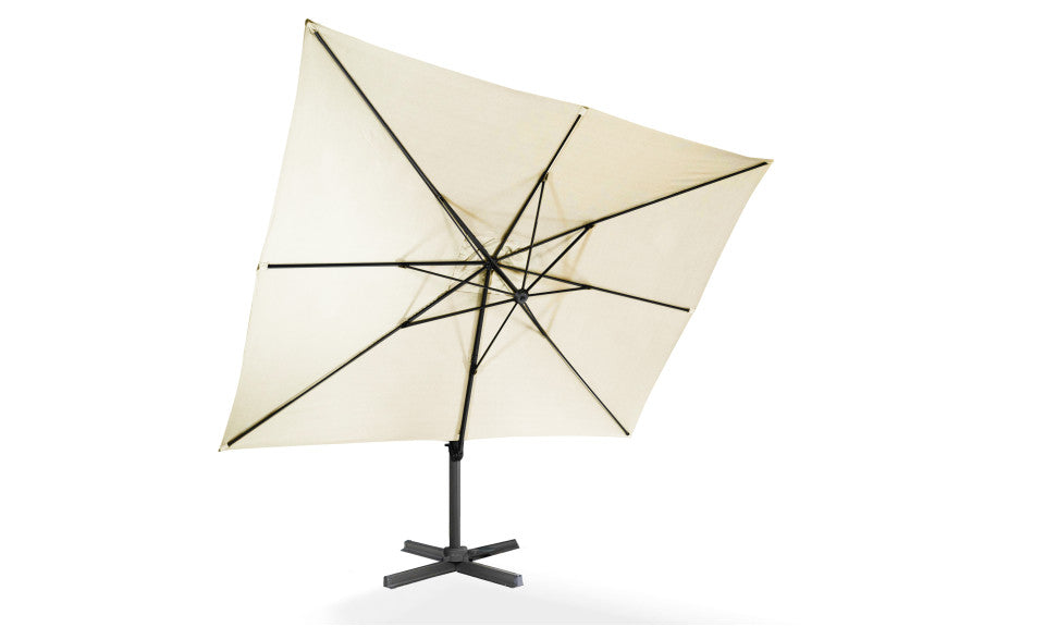 Parasol 360° rectangle créme 4x3m avec housse