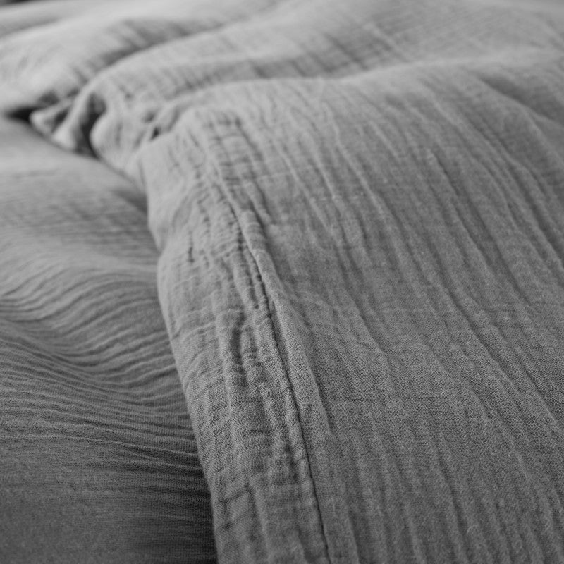 Pack 3 pièces Parure de Draps - Dh 90 Gaze de Coton Ardoise