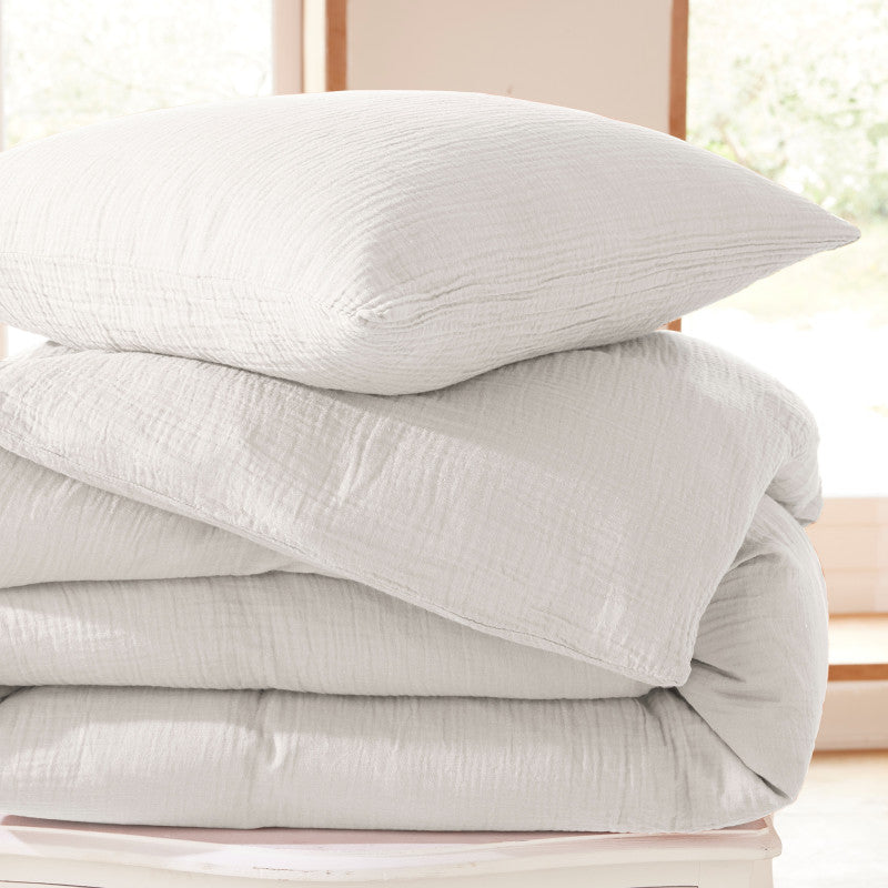Pack 3 pièces Parure de Draps - Dh 90 Gaze de Coton Neige