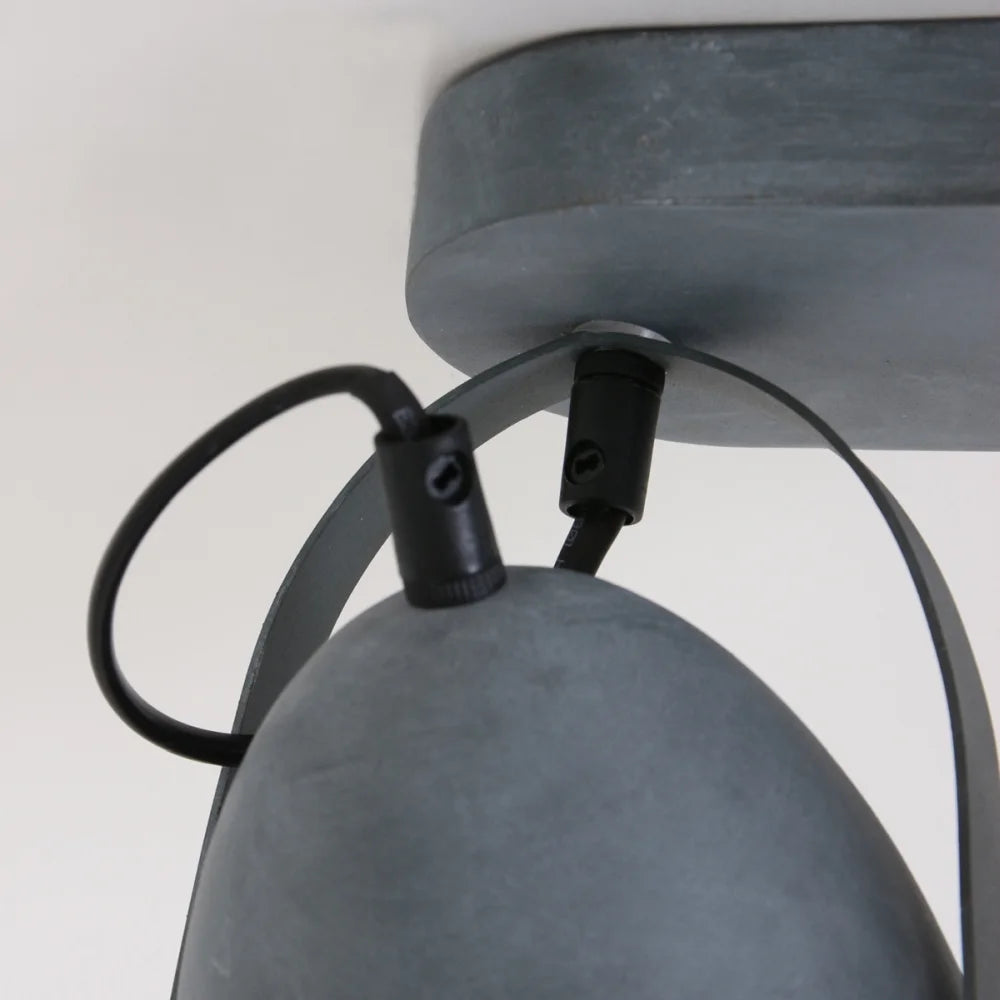 Lampe plafonnier métal gris - 2 lumières - Paco