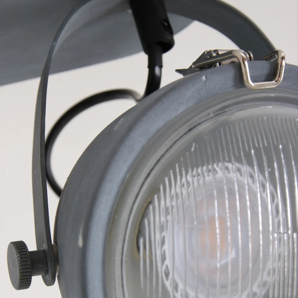 Lampe plafonnier métal gris - 2 lumières - Paco