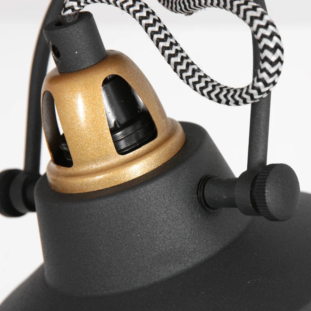 Lampe plafonnier noire & dorée - Nove