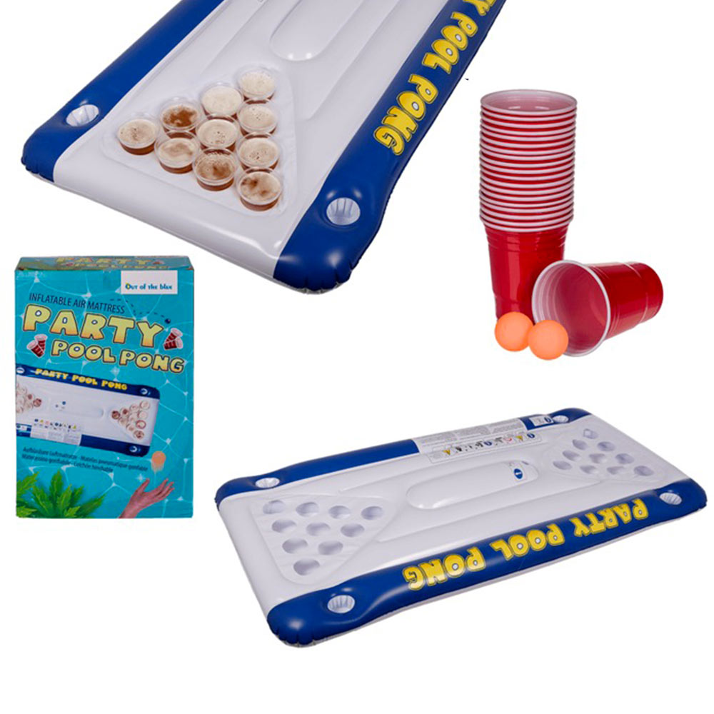 Matelas Gonflable de Beer Pong avec Accessoires pour Piscine