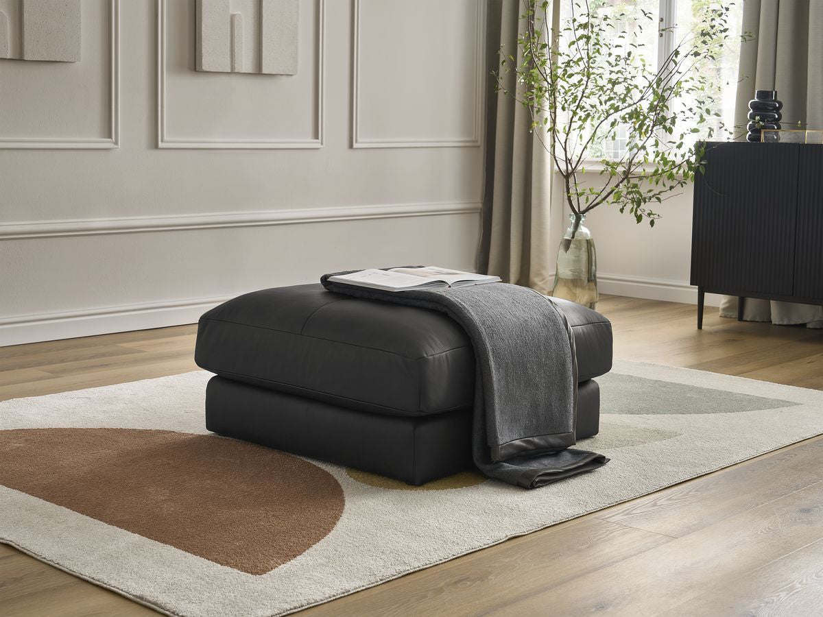 Pouf LEONARD cuir de vache