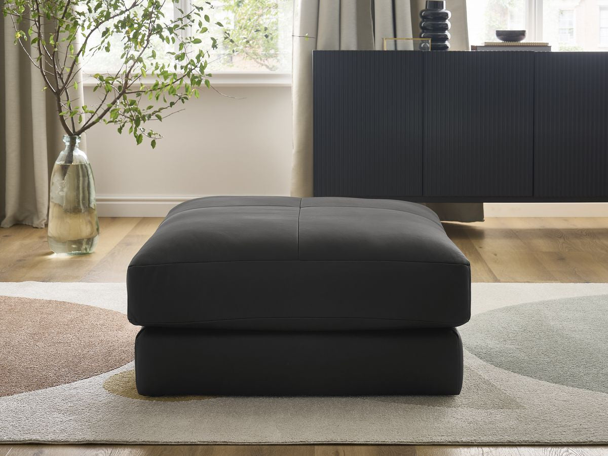 Pouf LEONARD cuir de vache