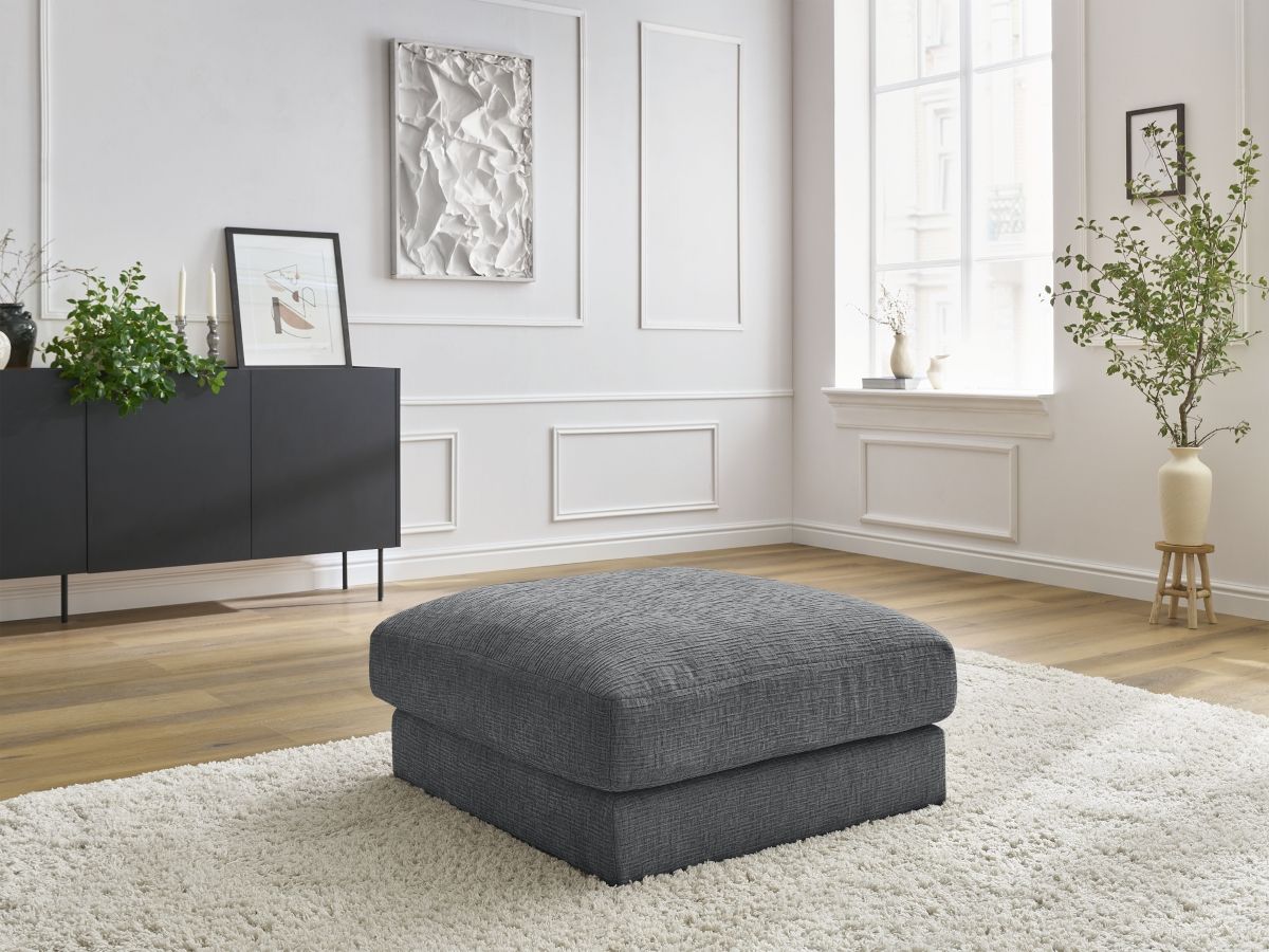 Pouf LEONARD tissu texturé
