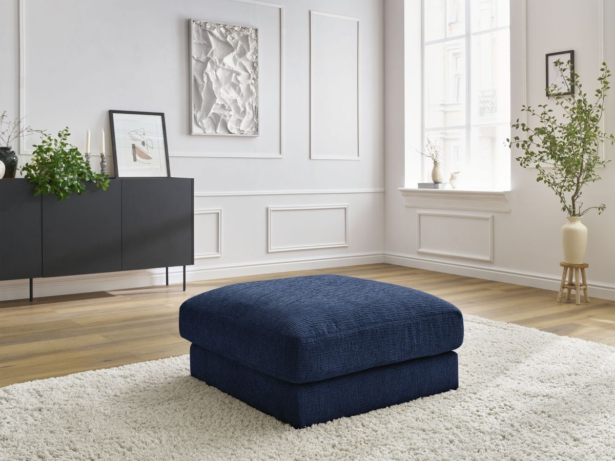 Pouf LEONARD tissu texturé
