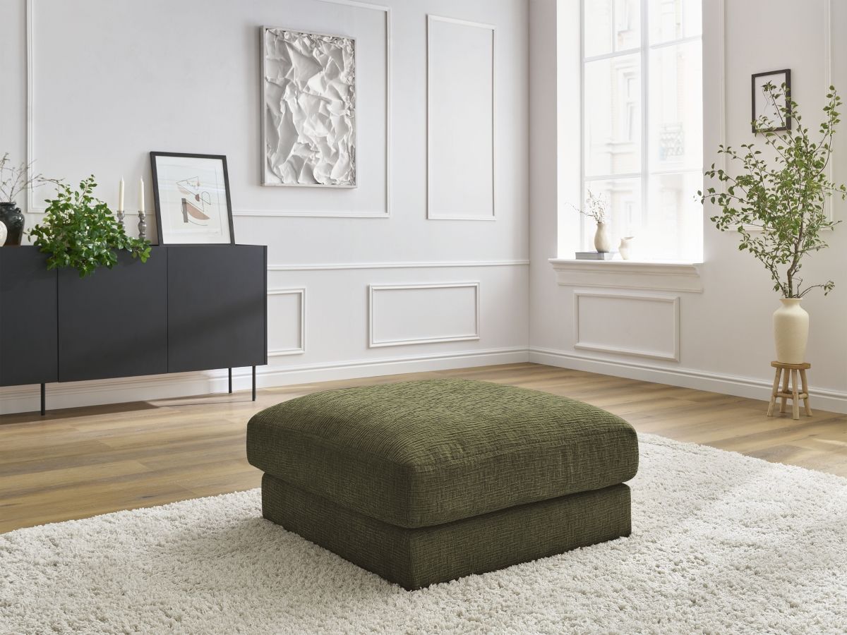 Pouf LEONARD tissu texturé