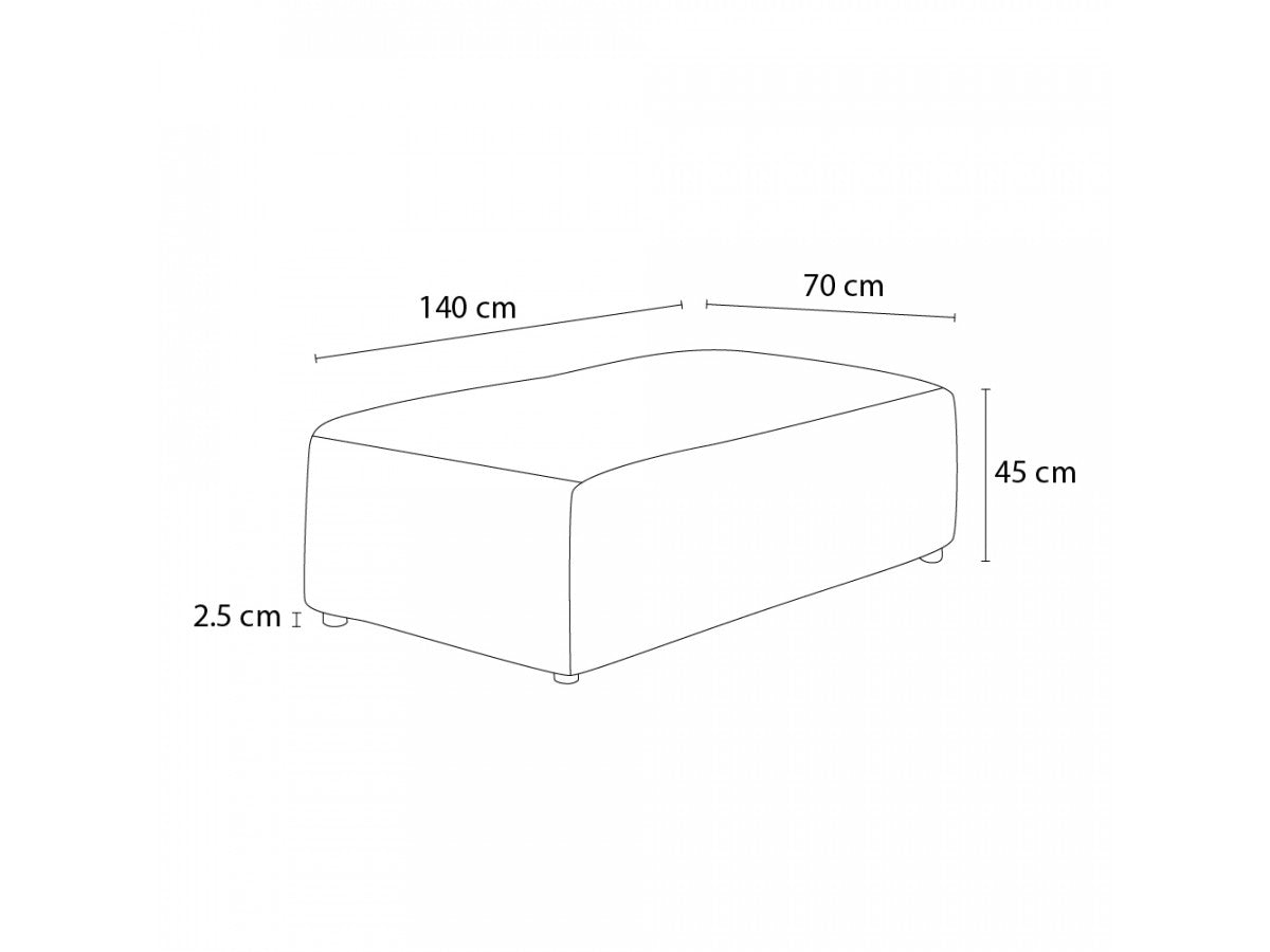 Pouf pour canapé modulable MEGEVE tissu chiné