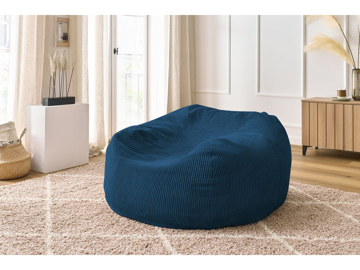 Pouf ultra moelleux VOLTAIRE velours côtelé