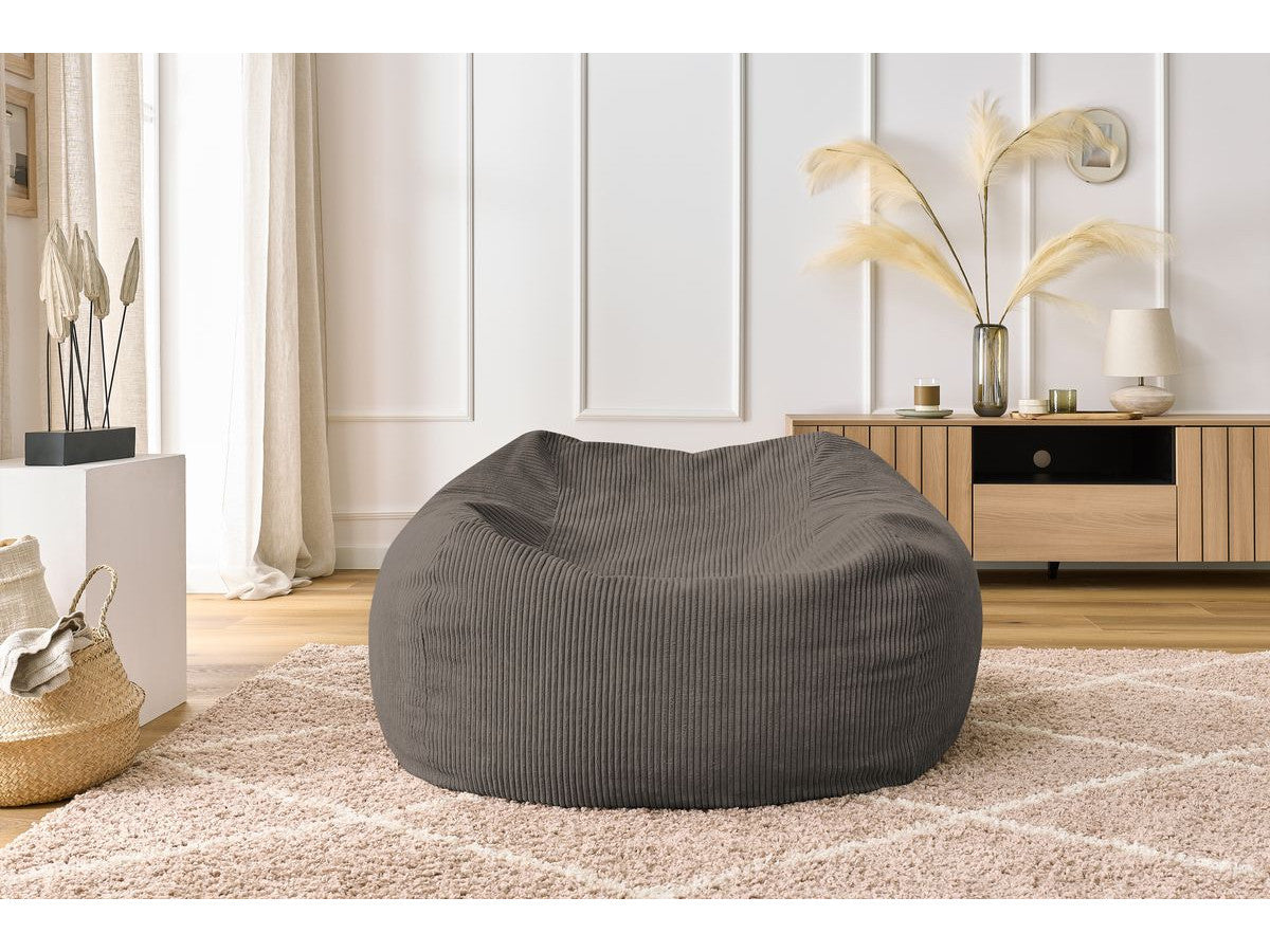 Pouf ultra moelleux VOLTAIRE velours côtelé