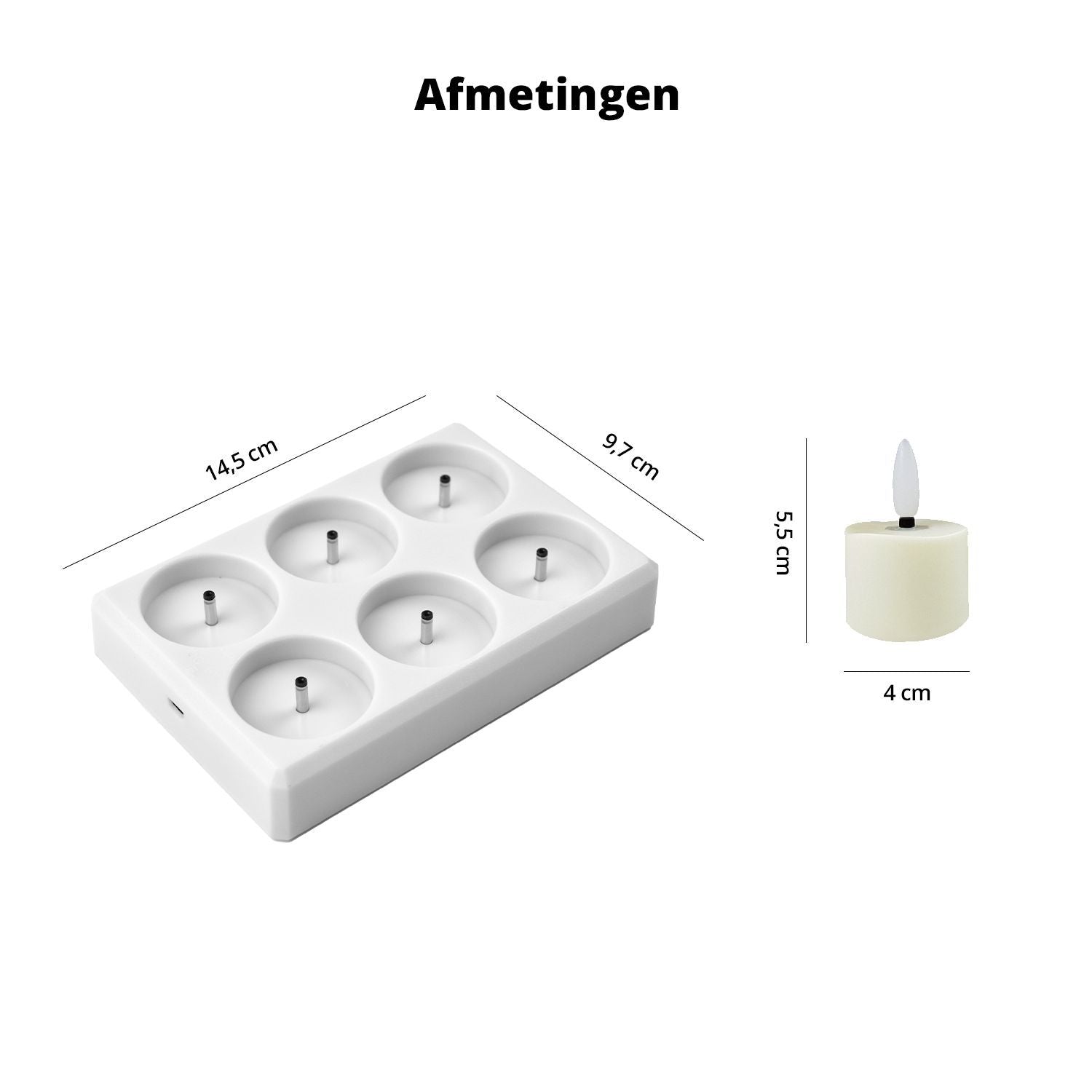 Lot de 6 Bougies chauffe-plat chauffe-plat rechargeables - Bougies LED avec flamme mobile - Télécommande incluse